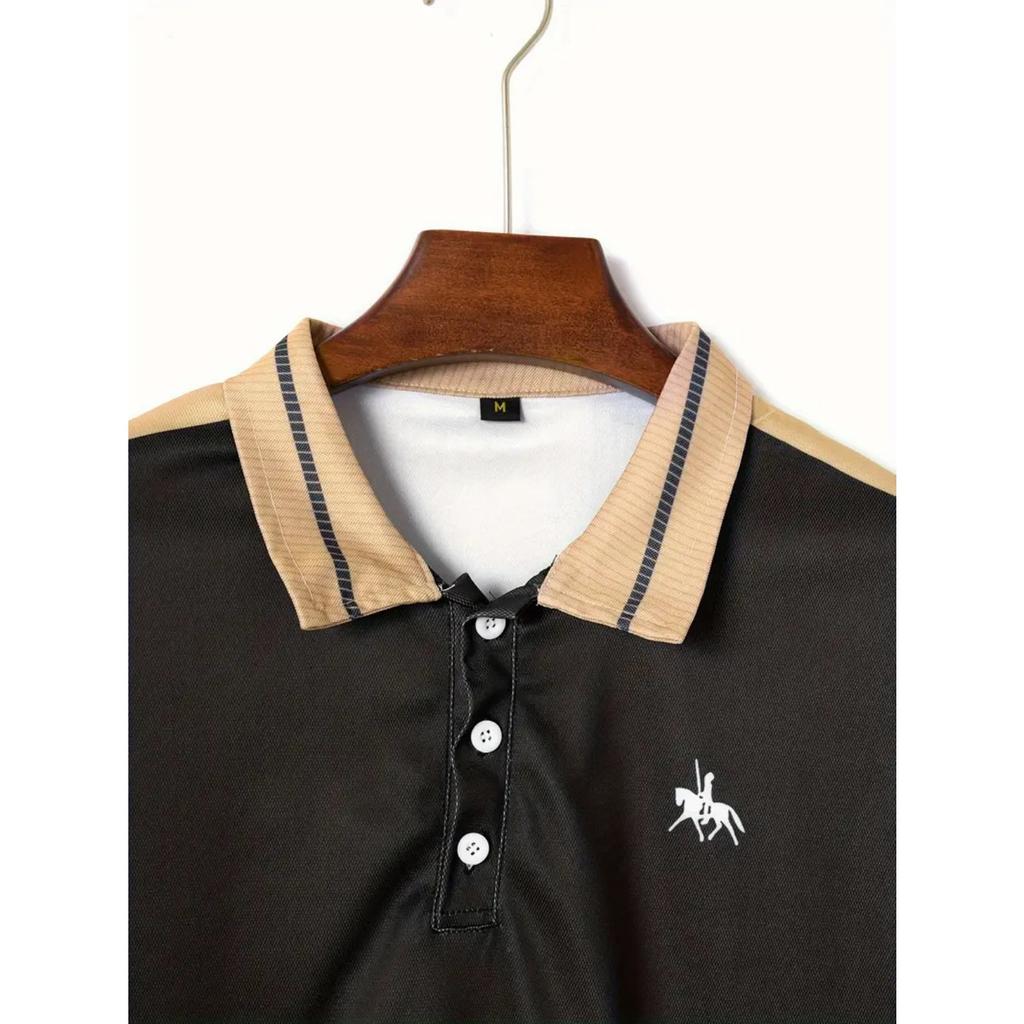 Summer new men's T-shirt tops daily casual printing lapel short-sleeved polo shirt