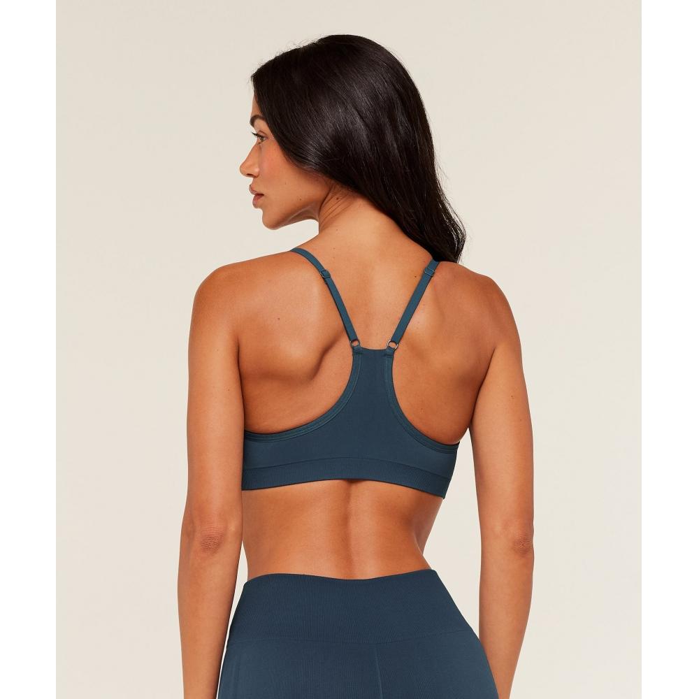 Gymshark Everyday Seamless Racerback Sports Bra Gs Stealth Blue B4c1v Ud6s