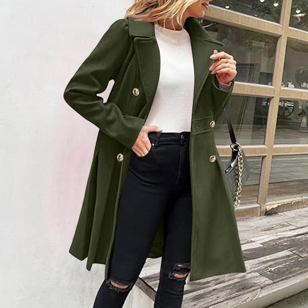Women's Solid Color Thick Long Sleeve Fashion Coat Jacket