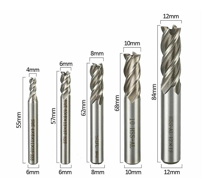 HSS Slot Drill Carbide Slotting Set For Grooving And Slotting HSS Enhanced 4-flute Geometry Power Tool Accessory