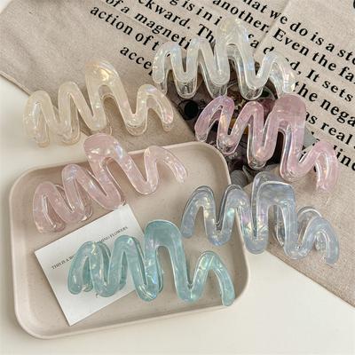 1pc Elegant Simple Wavy Claw Clip Shark Clip Imitation Acetate Hair Accessory New Mermaid Princess Clip