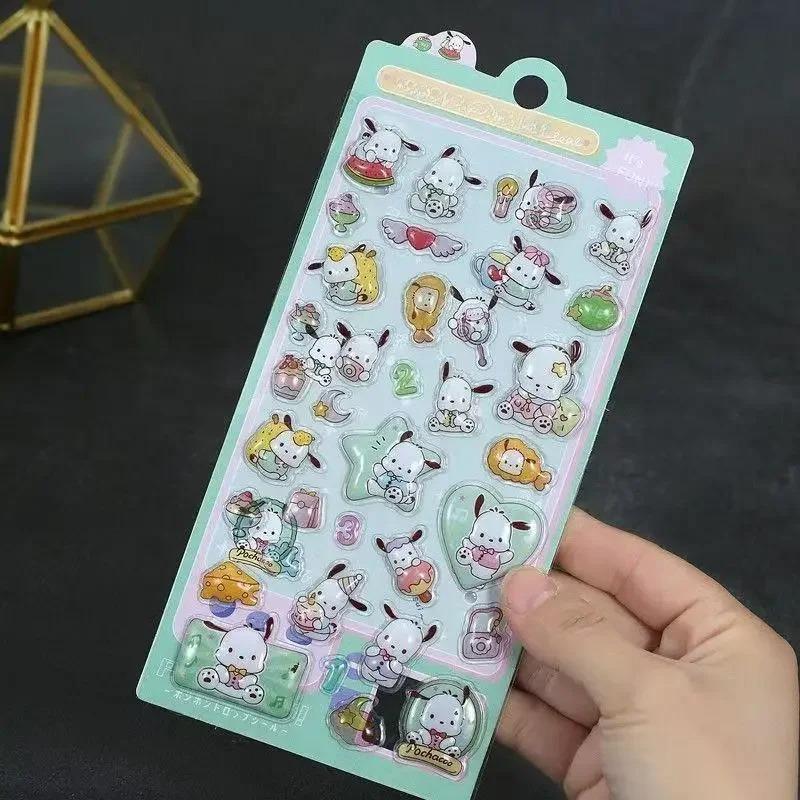 Sanrio 3D Embossed Stickers Kulomi Cute Cartoon Children DIY Mobile Case Decoration Three-dimensional Stickers Wholesale