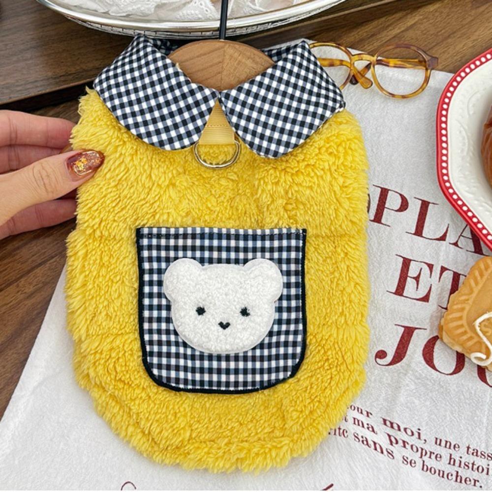 

Warm Pet Apparel With Traction Buckle Puppy Vest New Fleece-Lined Vest Medium Dogs S жовтий