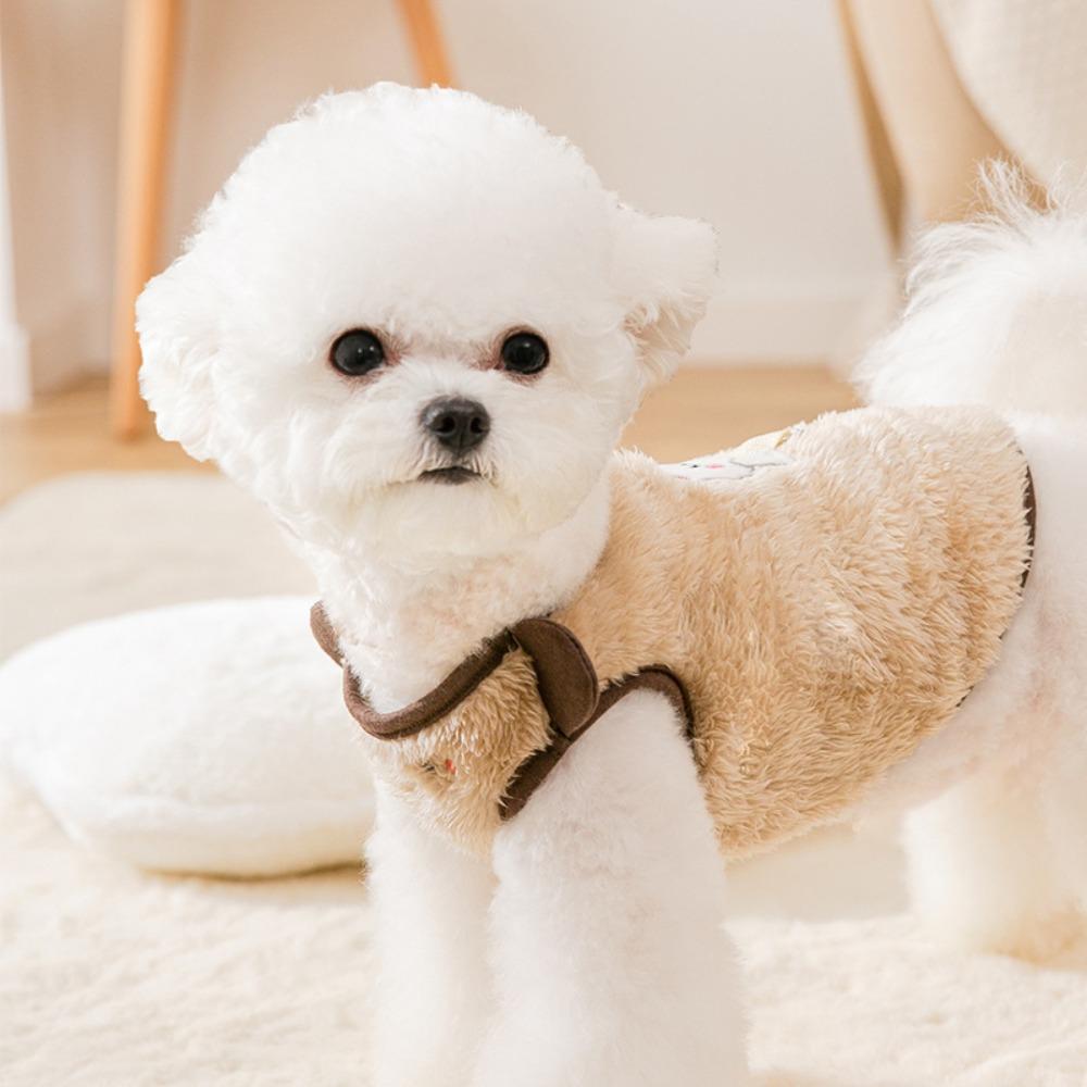 Spring Korean version of the bear can be towed vest two-legged fleece jacket small dog teddy dog cat pet clothes