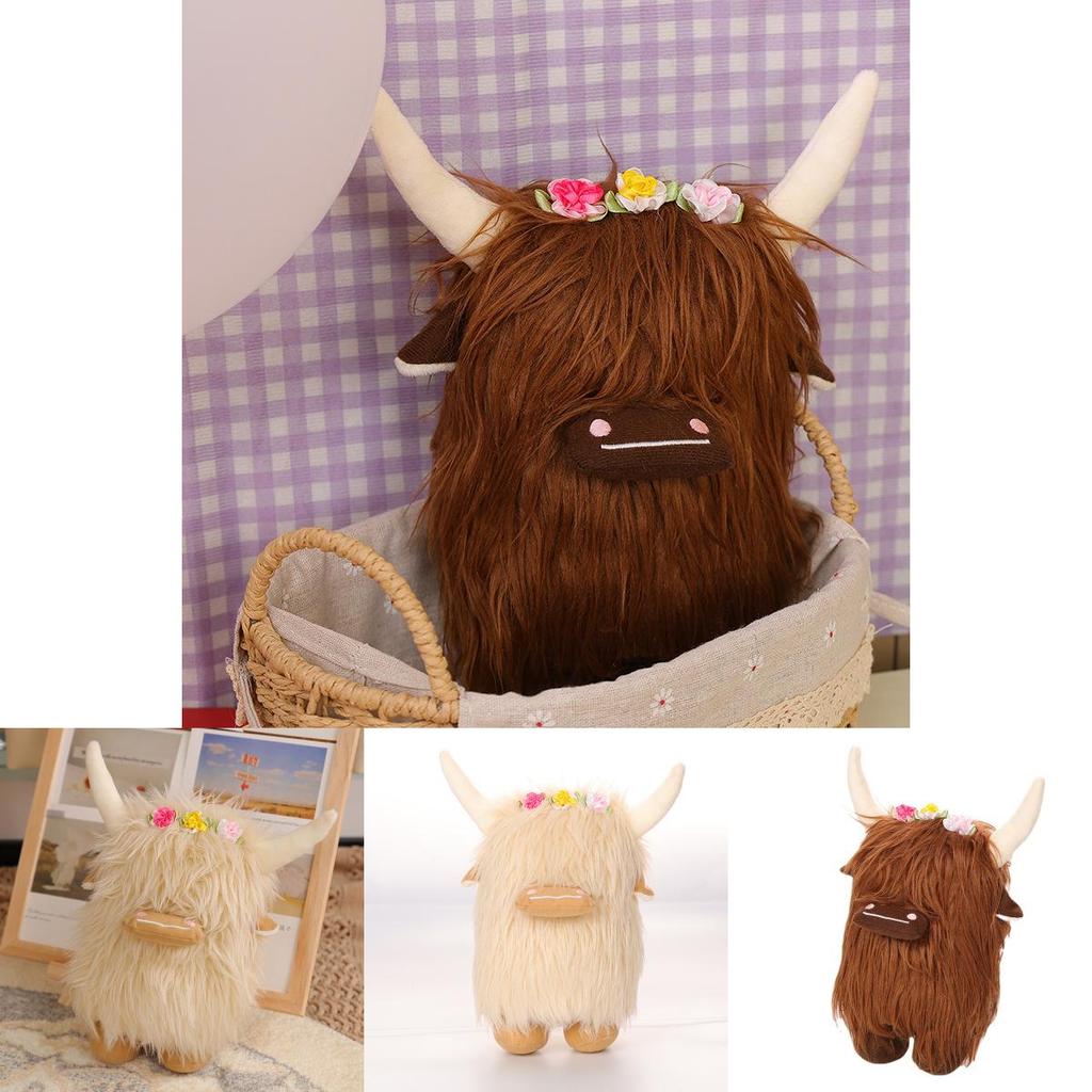 Highland Cow Plush Toy For Home Decor And Play Scottish Cattle Stuffed Animal