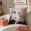Anime intense Tokyo Revengers Mikey Cushion Cover Pillowcase Short Plush Invisible zipper Room Sofa Cushion Cover