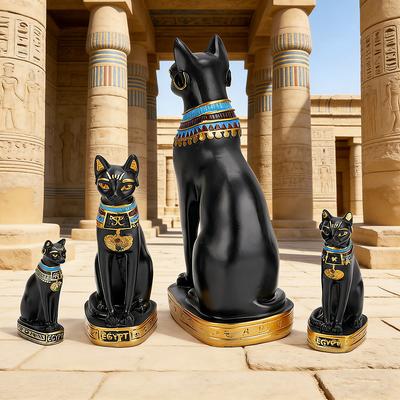 Ancient Egypt God Cat Resin Ornament Bastet Handicraft Desktop Decoration Guard Museum Souvenir Mysterious Pharaoh Gift
