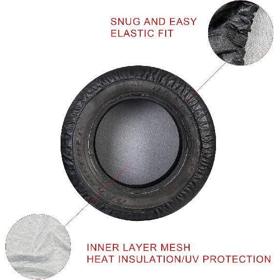 Moonet 27-29 Inch Spare Tire Cover Thickening Leather Universal Fit For Jeep, Trailer, RV, SUV, Truck, Tough Tire Wheel Soft Cover (Fits Entire Tire