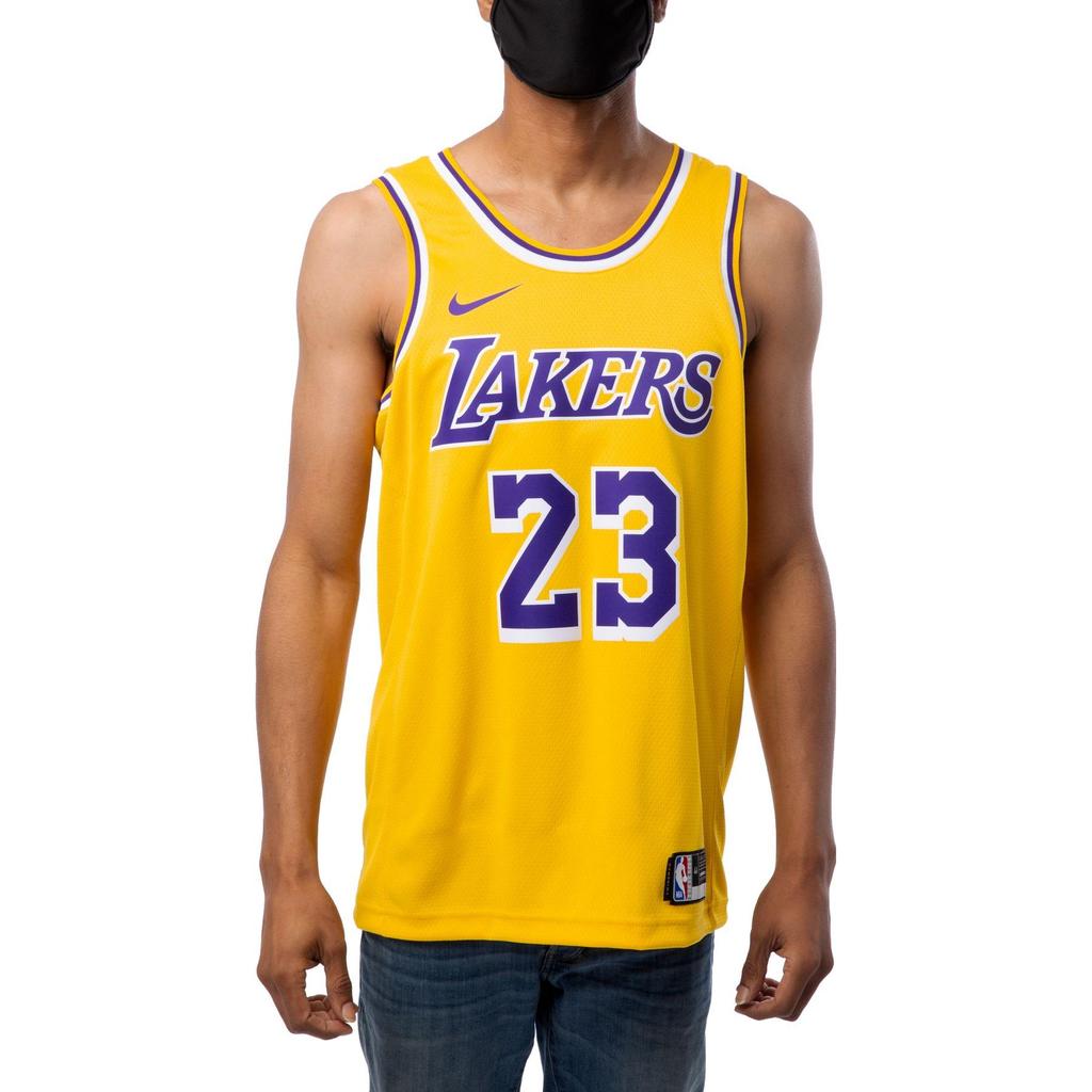 Nike NBA LA Lakers Lebron James Icon Edition Swingman Jersey 'Yellow'