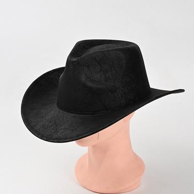 Chicken Skin Fleece Texture Cowboy Top Hat Men's and Women's Jazz Hat Felt Hat Western Cowboy Hat Trendy Brand