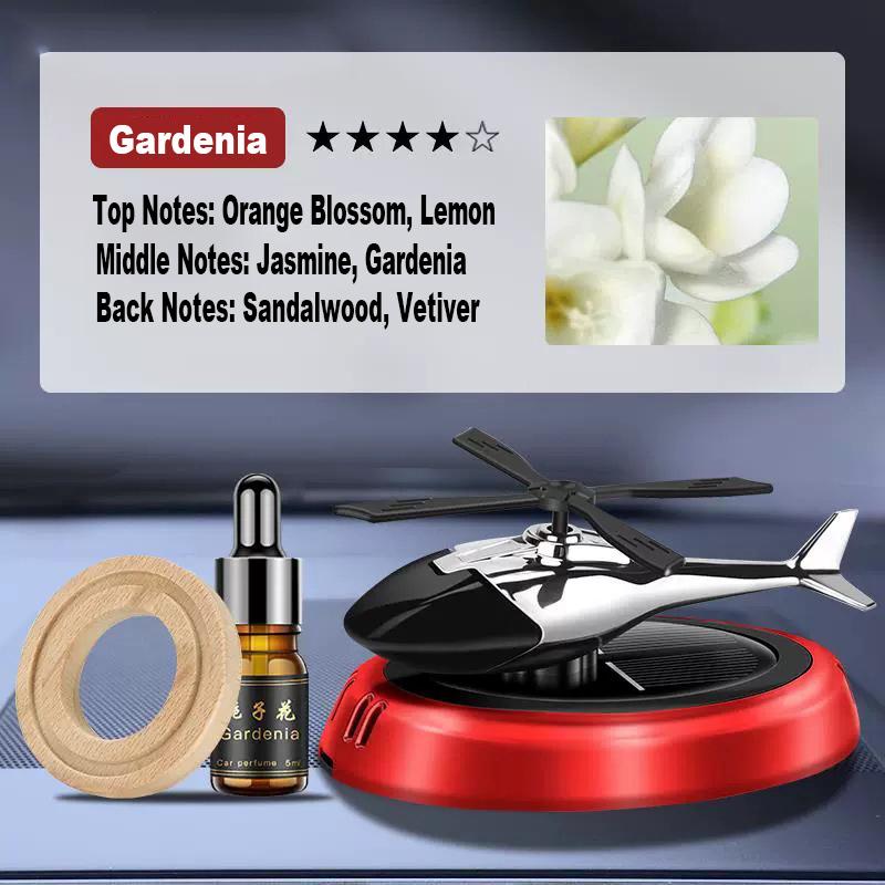 Car Air Freshener Helicopter Solar Rotating Aroma Diffuser Alloy Perfume Bottle Holder Ornament Auto Interior Decor Accessories