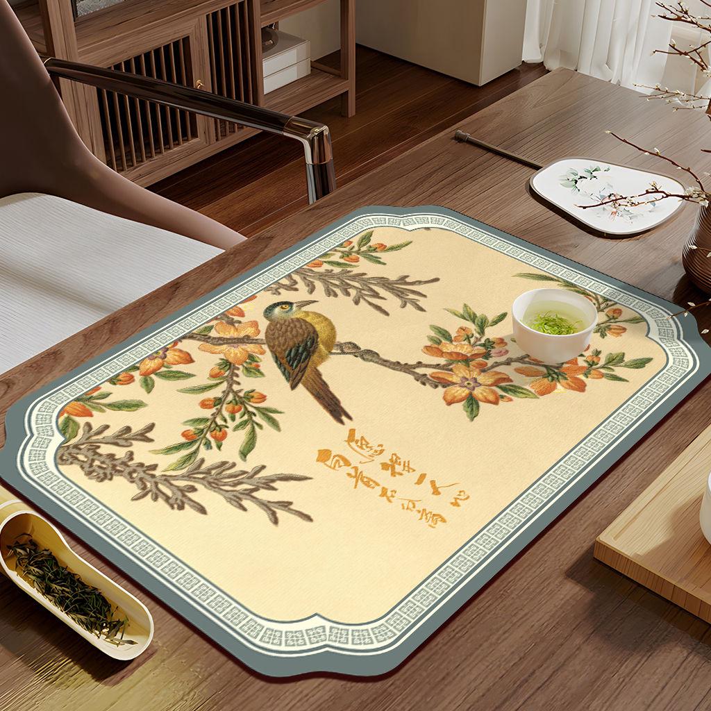 

Прямоугольный чайный коврик, впитывающий и быстросохнущий чайный поднос для дома, гостиной, ковер, быстросохнущий коврик 40cm*60cm