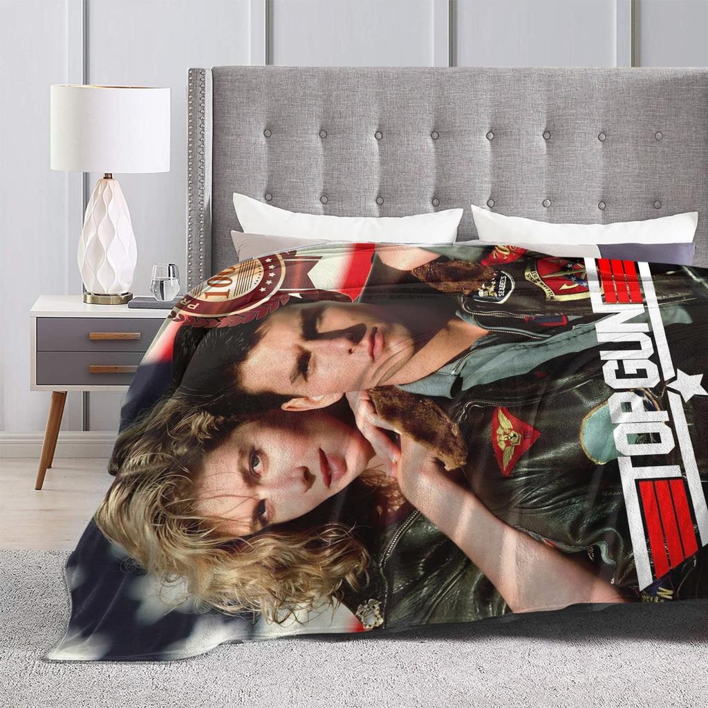 Top Gun Sign Tom Cruise Fighter  Flannel Blanket  Warm Soft Throw Blanket for Couch Bed Travel Pattern Bedspread Sofa Bed Cover