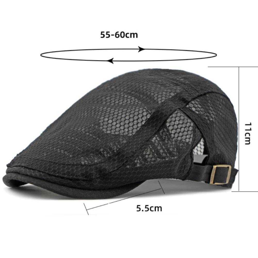 HT4822 Berets Men Women Spring Summer Mesh Cap Artist Painter Beret Hat Breathable Ivy Flat Cap Male Female Adjustable Beret Cap