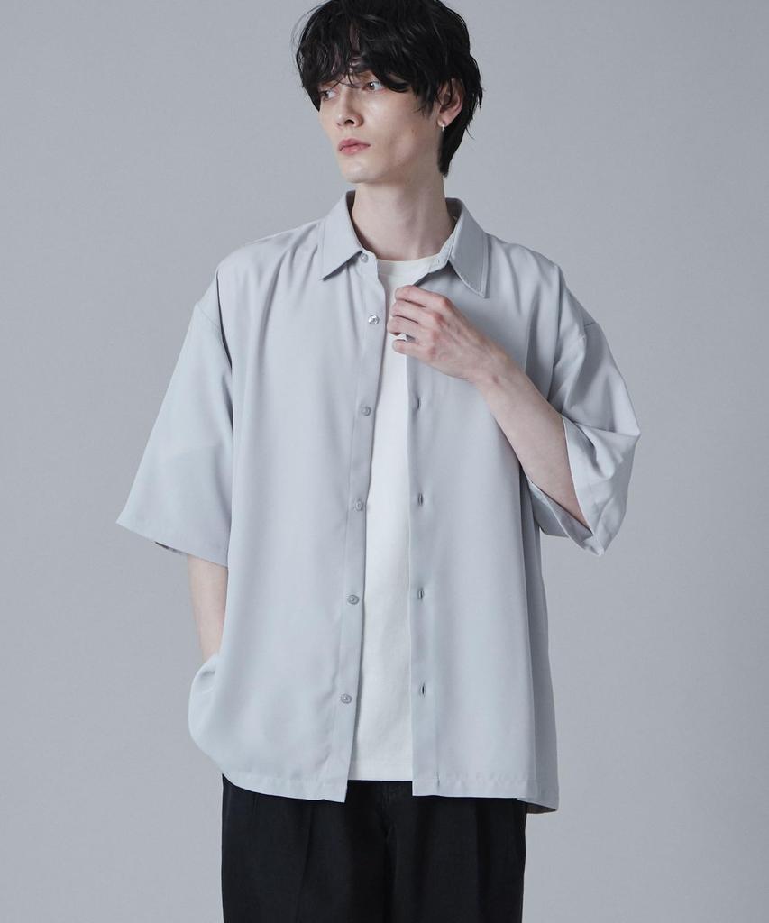 WEGO Thick Big Short Sleeve Loose Plus Solid Everyday Classic Light Gray Men's Shirt, Top, Spring/Summer, Fit, Sizes, Color, Simple, Wear, Casual,