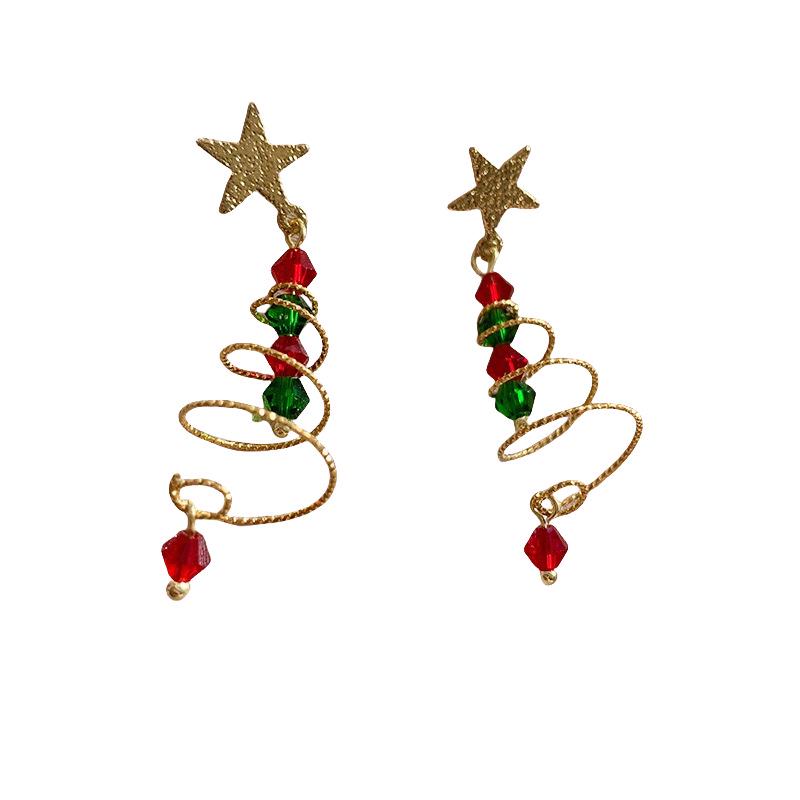 Handmade European & American Christmas Tree Earrings - Festive Holiday Jewelry Gift