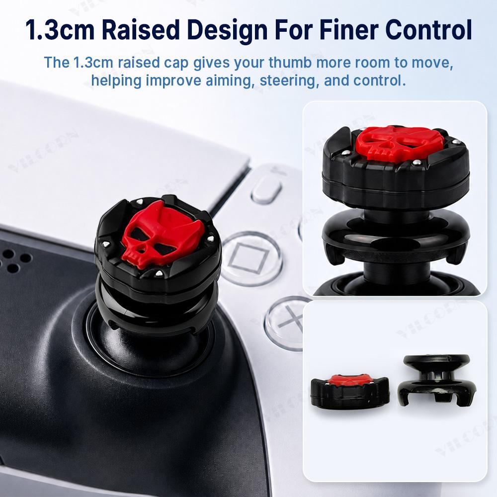 2 Stück Silikon Analogstick-Verlängerungen für PS5 Kompatiblen Controller, Anti-Rutsch Daumenstick-Kappen