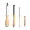 4 Pcs Solid Wood Stainless Steel Clay Hole Puncher Pottery Drilling Tool Wood Handle Ceramic Hole Maker for DIY Soft Clay Craft