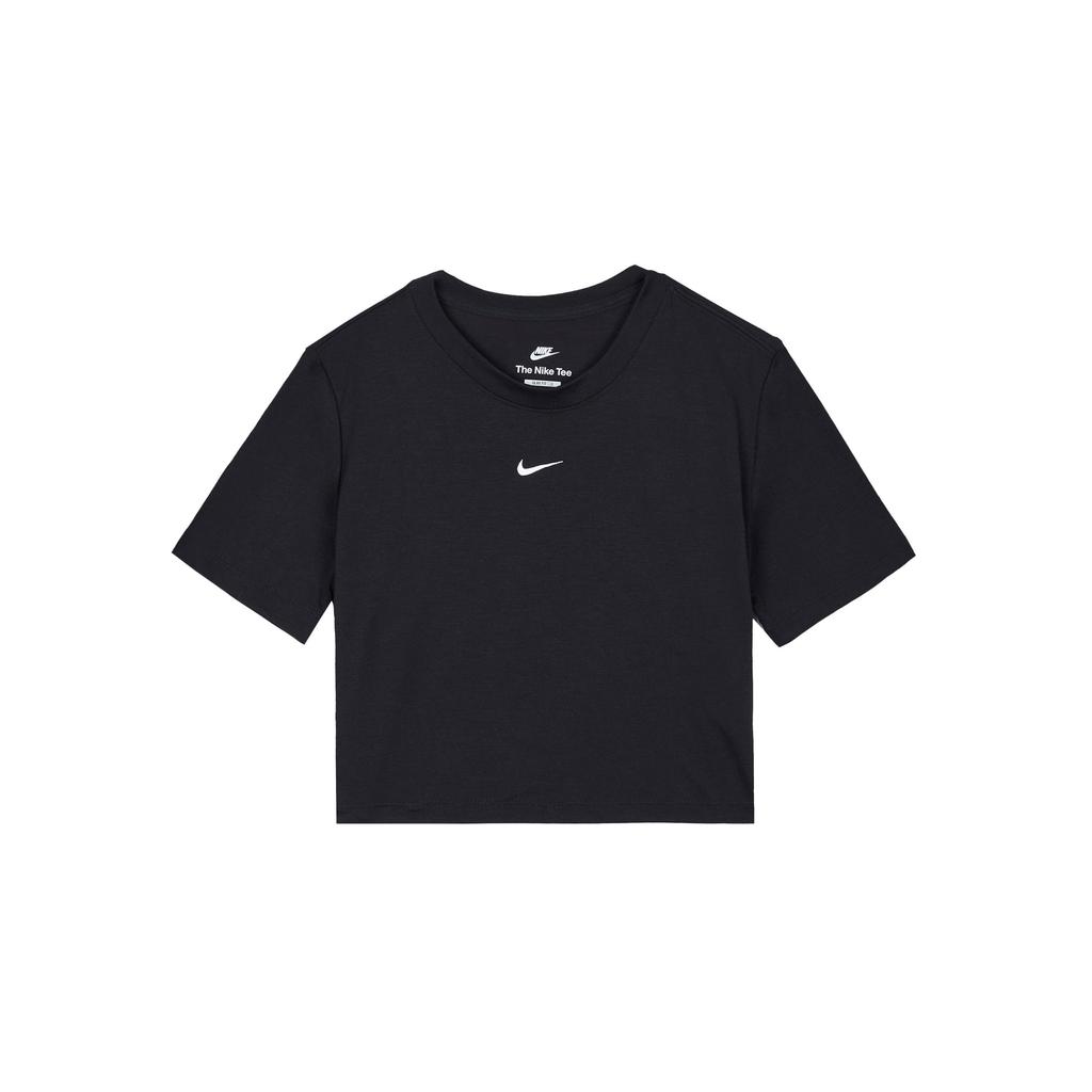 Nike Sportswear Essential Cropped Round-Neck Short-Sleeve T-Shirt Women tops Black DD1329-010