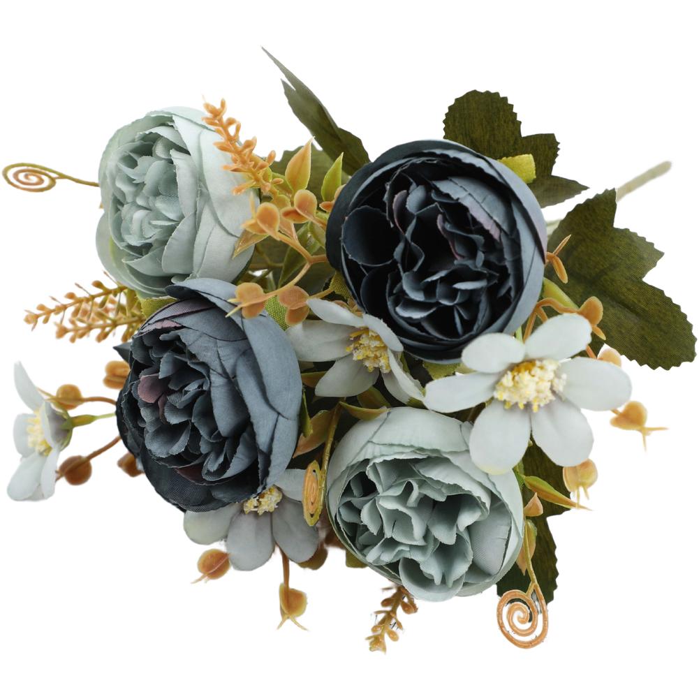 Artificial Silk Flower Bouquet Hydrangea European Style Camellia Rose Ball Chrysanthemum For Home Party Wedding Decoration