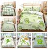 3D High-definition Printed Frog Pattern Bedding Set with Fresh Green Animal Down Duvet and Pillowcase 2/3 Pieces AU/DE/US/UK Home Decoration