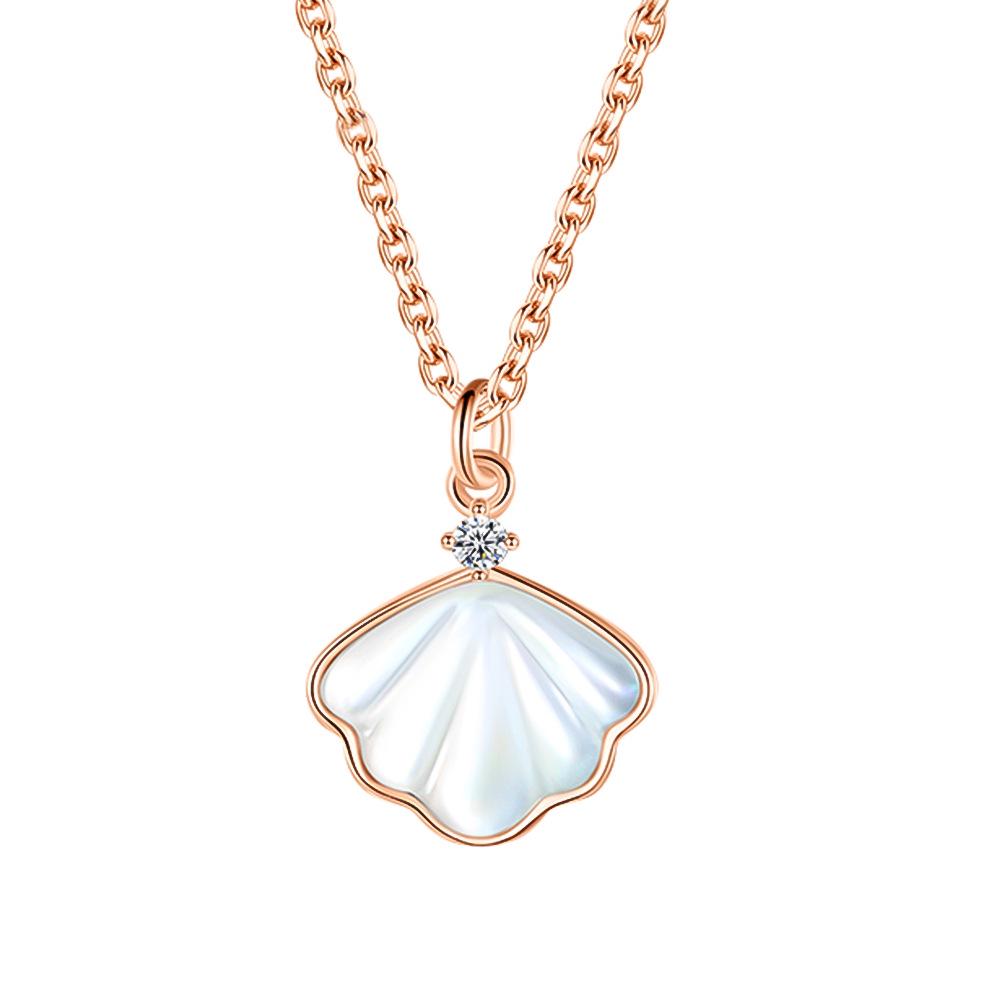 One Life S999 Pure Silver Mother-of-Pearl Necklace - Stylish, Versatile Clavicle Chain with Light Luxury Korean Design Pure Silver