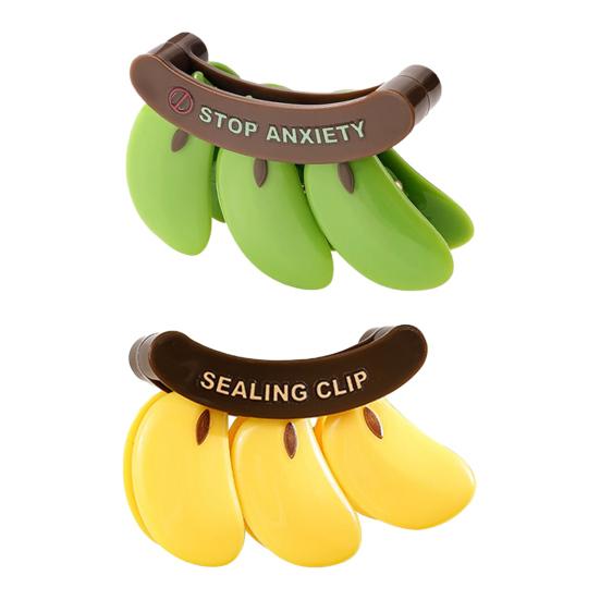 3Pcs Banana Shape Magnetic Bag Clip, Kitchen Sealing Clamp for Chip Snack Bags, Refrigerator Magnet Closer