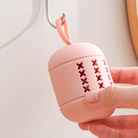 Makeup Sponge Storage Bag Anti-Dust Fully Wrapped Design Breathable Ventilated Hollow Structure Portable Handle Food-Grade Silicone Makeup Applicator