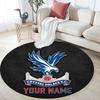Custom Name Crystal Palace F.C.2 Round Area Rug,Carpet Rug for Living Room Bedroom Sofa Playroom Decor,Non-slip Floor Mat