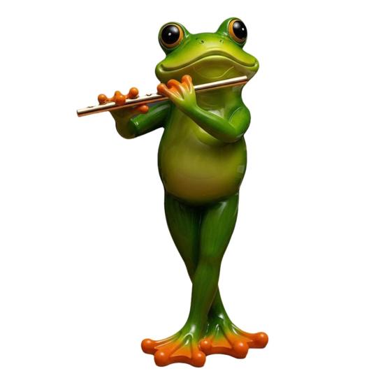 

Статуэтка Лягушки-Музыканта, Ручная Резьба, Украшение Лягушки с УФ-покрытием, Миниатюрная Полимерная Фигурка, Играющая на Музыкальном Инструменте, Декор для Сада