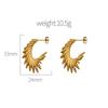 Personality Exaggerated Feather Wings Girls Earrings Fashionable Retro, Plated 18K Real Gold Titanium Steel Earrings