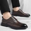 Men's leather Round toe shoes Retro minimalist British style Dress up party grooms wedding High quality shoes New versatile