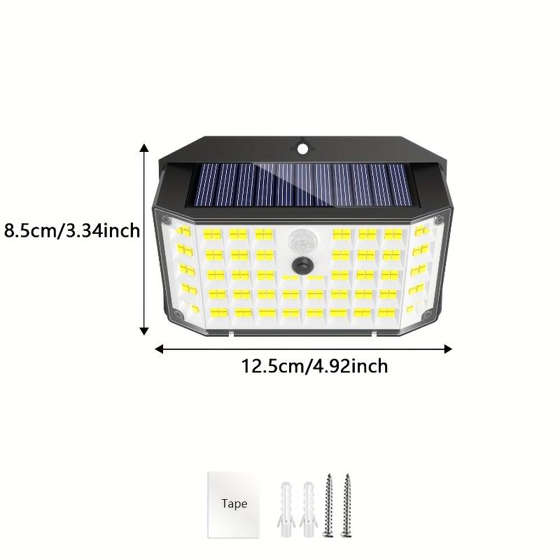 Solar Lights Outdoor,176 LED Super Bright Motion Sensor Lights Waterproof Security Light for Fence Yard Door Patio Garage Step