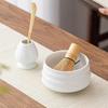 4Pcs Japanese Matcha Tea Set Safe Bamboo Whisk Teaspoon Tea Sets Matcha Bowl Matcha Whisk Holder for Tea Lovers Tea-Making Tools