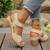 Large size thick high-heeled sandals for women in the summer of 2025, the new TEUM explosion, light outer sandals for women