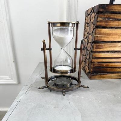 Nautical Sand Hourglass Compass Timer Nautical Brass Hourglass Maritime Table Top Decor Desk Sand Timer Gift for Occasions