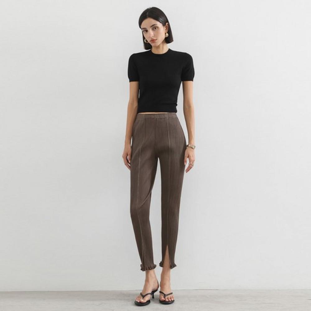 

Nero Plisse Slit Pants Mood FREE/BROWN