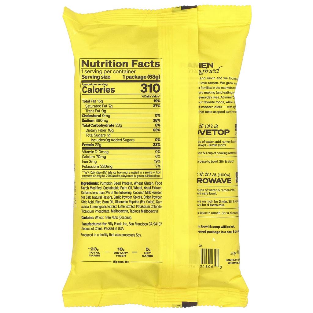 Immi, Ramen-Suppe, Tom Yum Garnele, 68g(2,4 Unzen)