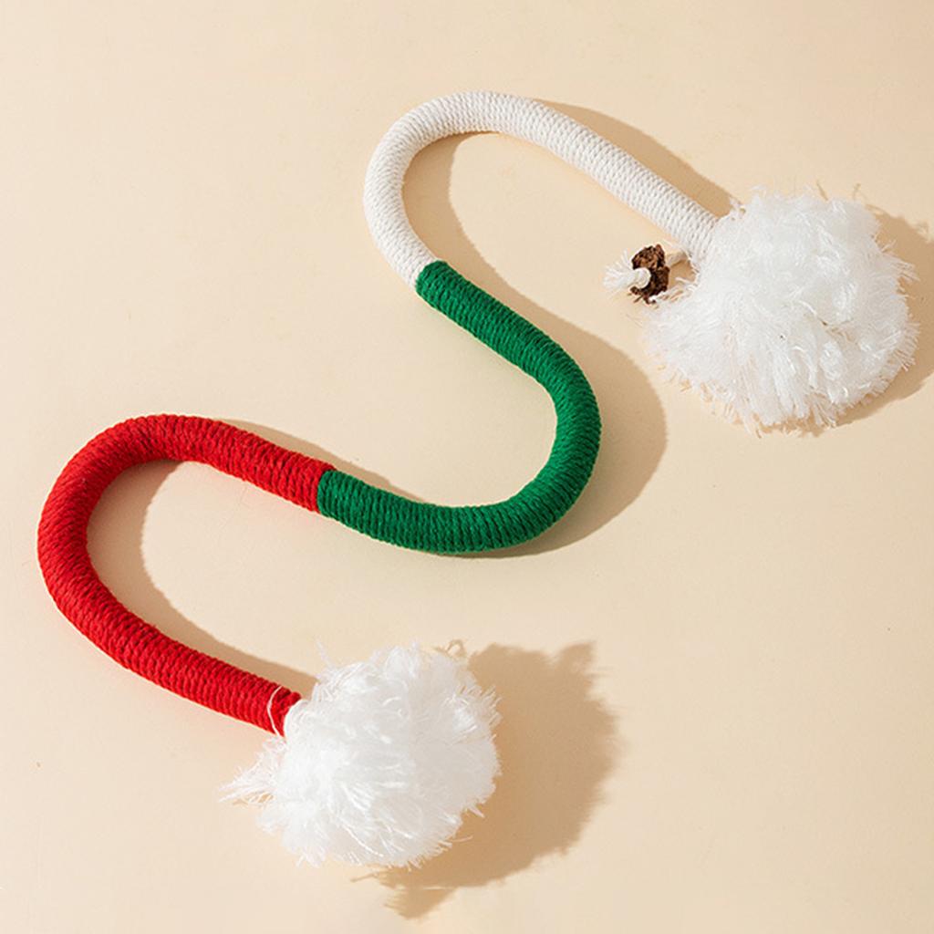 Plush Cotton Rope Cat Toy Interaction Cat Teaser Stick Self Teasing Cat Active Toy Exercising Activity Entertainment Toy