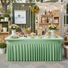 4/5/6/8Ft Spandex Tablecloth,Wrinkle Free Fitted Table Cloth Cover with Skirt for Parties Weddings Birthday Banquet Baby Shower