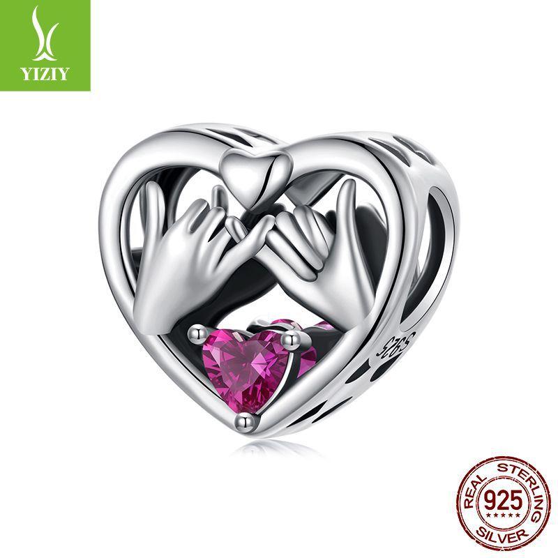 Mother'S Day Family Series S925 Silver Beaded Wind Diy Bracelet Accessories Loose Beads