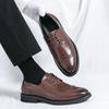 Men's Shoes Large Size Lace-up Brock Loafers Business Dress Leather Shoes Men's Foreign Trade Spring and Autumn Men's Casual Shoes