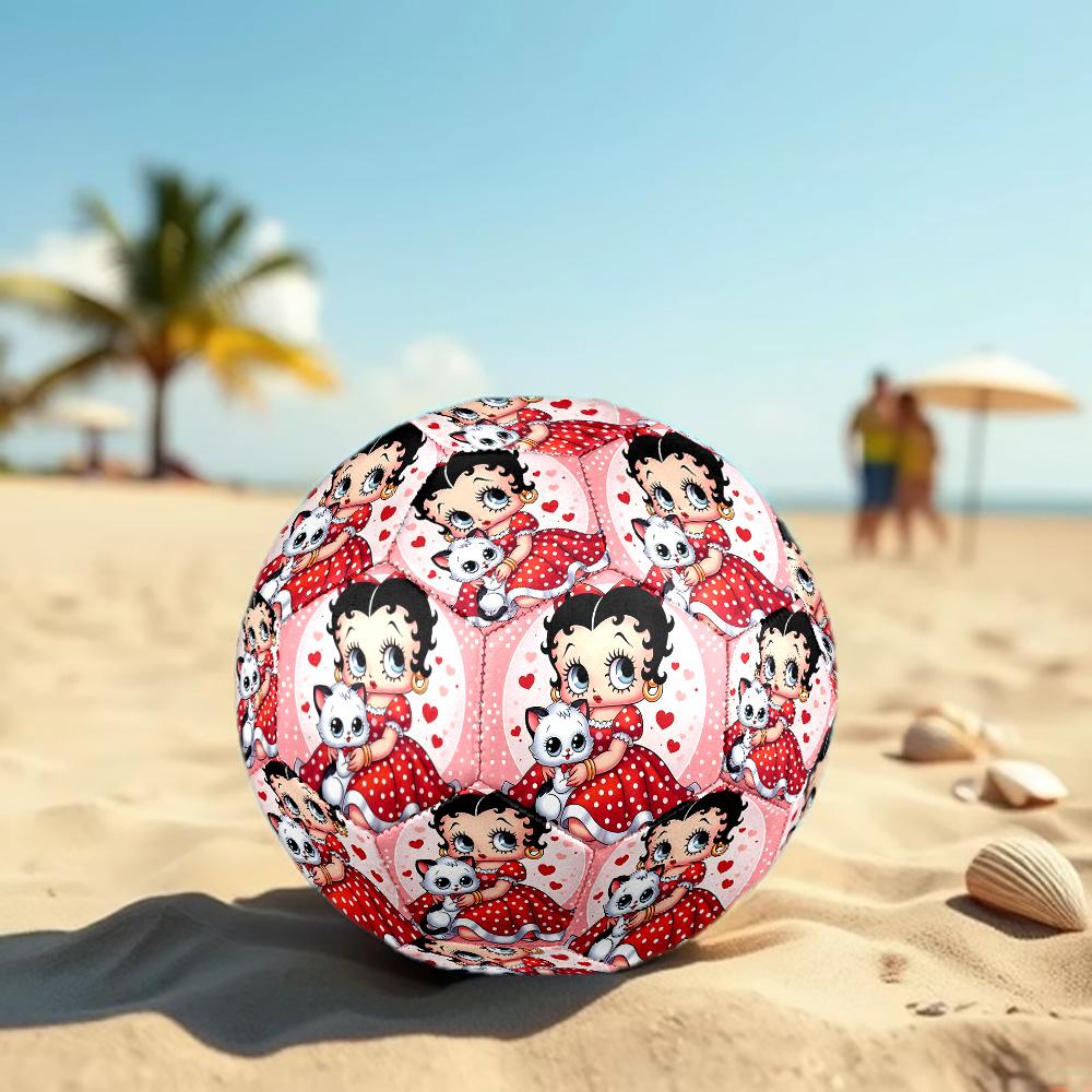 Betty Boop Print Size 5 Soccer Ball, Standard Match Football for Sports Game and Team Practice, Ideal Gift for Soccer Fans