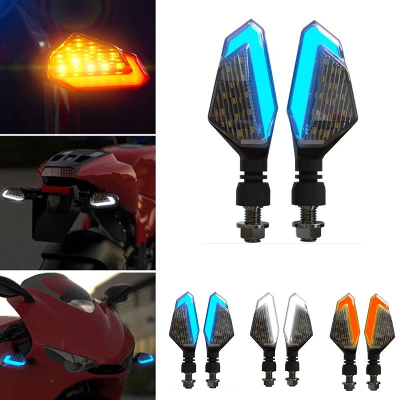 2PCS Motorcycle LED Turn Signal Lights Left Right Signal Lamp 22LED Winker Assy Indicators Blinkers For Kawasaki Yamaha Honda