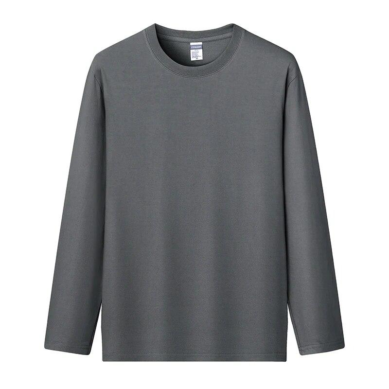 FEGKZLI 2024 Summer Autumn Long Sleeve Loose Causal Unisex Tops 100% Cotton T-shirts Multi Colors Street Tees