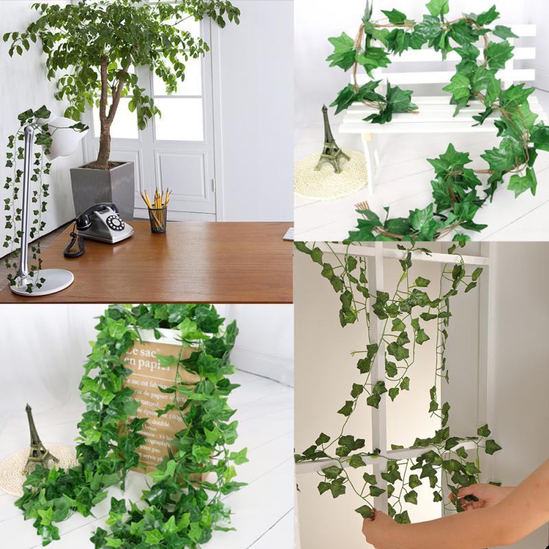 16/24pcs Plastic Artificial Ivy Leaf Plant Vines Hanging For Home Garden Wedding Decoration