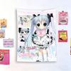 Comic Heart Japanese Style Cute Tapestry Kawaii Wall Hanging for Dorm Bedroom Decor Photo Background Cloth Flat Print