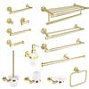 Brushed Gold 304 Stainless Steel Bathroom Set: Knurled Towel Rack, Towel Bar, Paper Holder, and Coat Hook