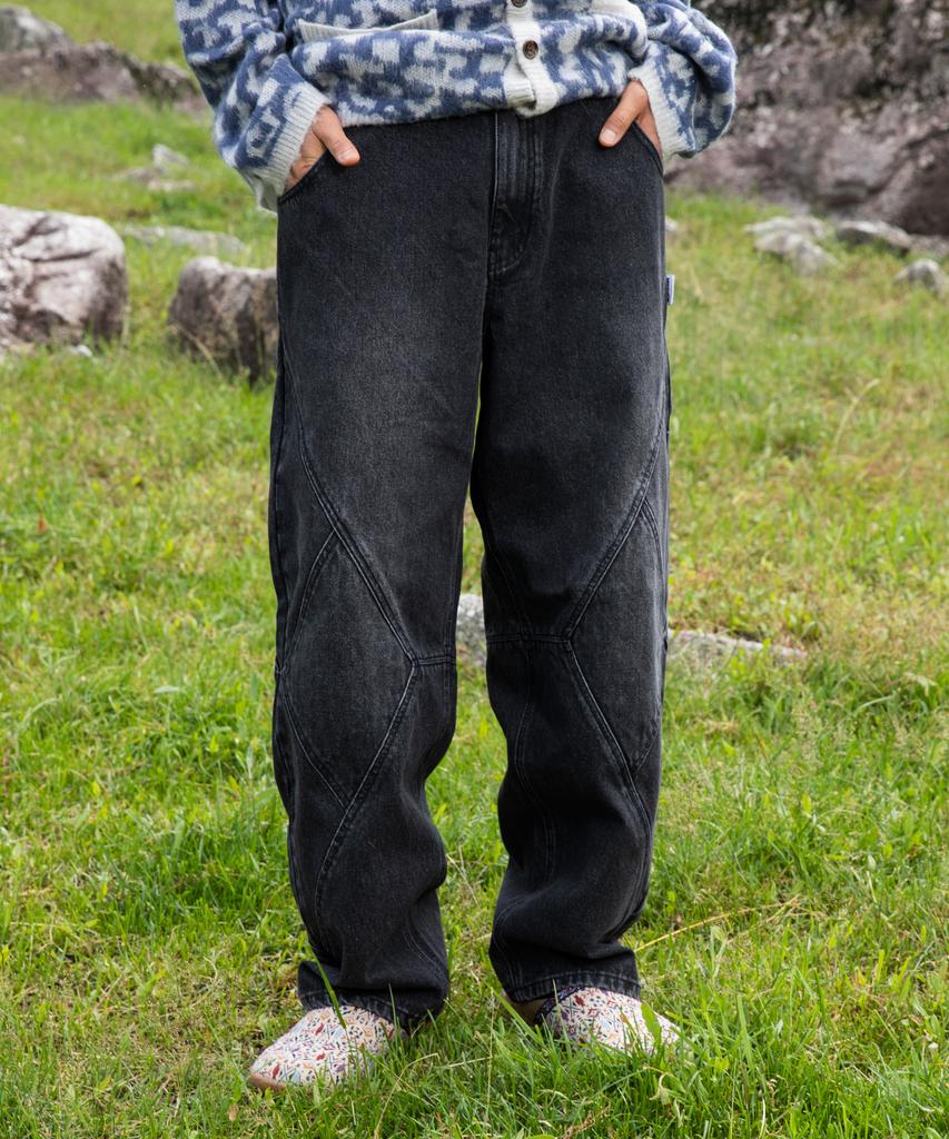 XTONZ Xp114 Diamond Denim Pants (Black)