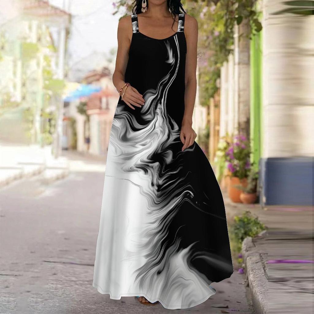 Women's Slip Dress Maxi Long Dress Geometric Pattern Print Dress Spring & Summer Leisure Vacation